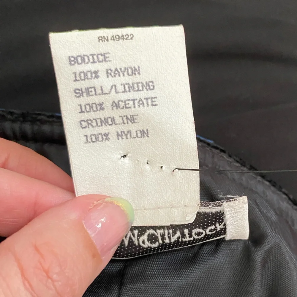 ❌SOLD❌OOAK VTG 80’S SCOTT MCCLINTOCK BLACK VELVET BLUE PROM EVENING GOWN RARE - Picture 10 of 11